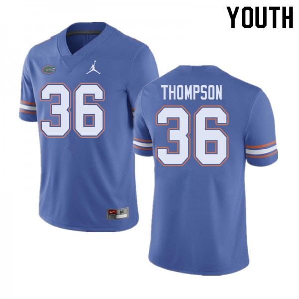Jordan Brand Youth #36 Trey Thompson Florida Gators College Football Jersey Blue